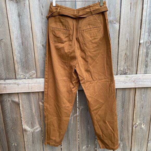 Free People Pants Brown Khaki Size 2 Paperbag Boho Bohemian Belt Fall Versatile - Picture 2 of 8
